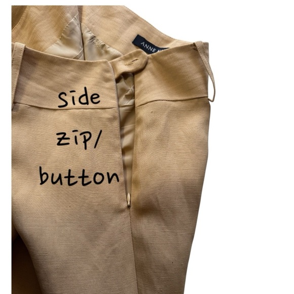 Vintage ANNE KLEIN linen pants high rise wide leg ankle trouser women’s 4 - Picture 8 of 9